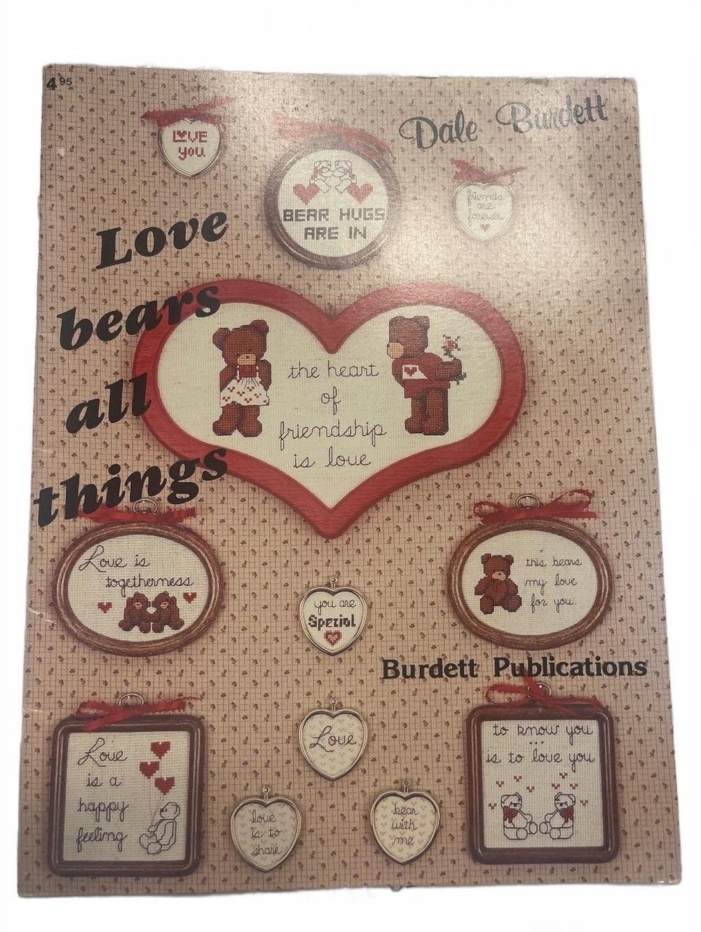 VTG 1994 Love Bears All Things Cross Stitch Pattern Book by Dale Burdett